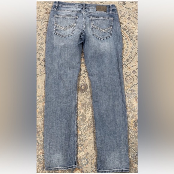 BKE Buckle Nolan Straight Leg 5 Pocket Jeans Mens 34L  Stretch Denim Faded - Picture 2 of 15